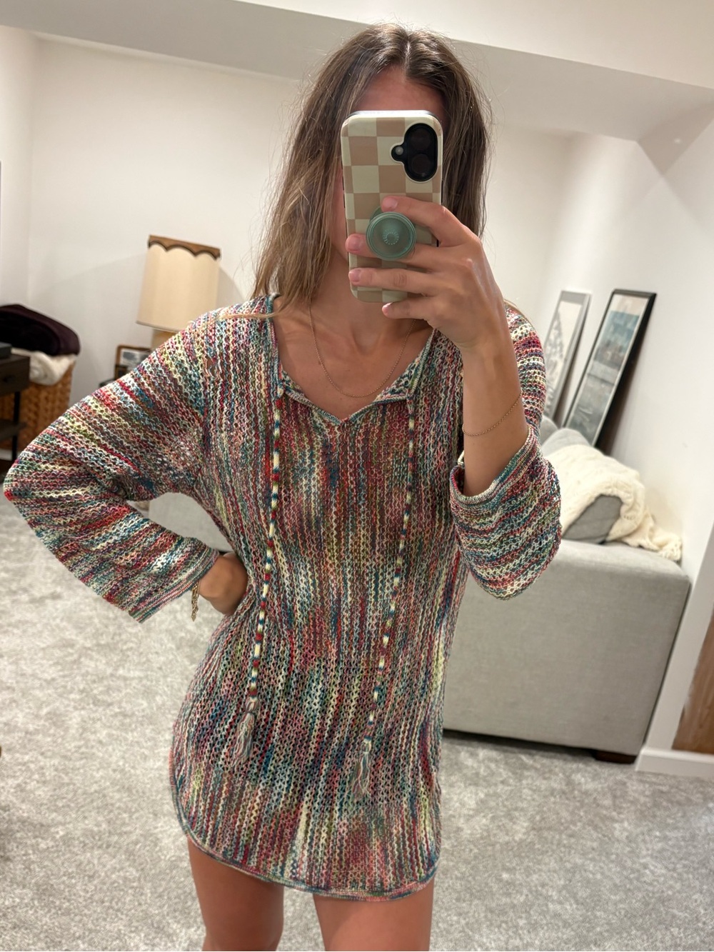 Christopher & Banks Multicolor Knit Swim Cover-Up